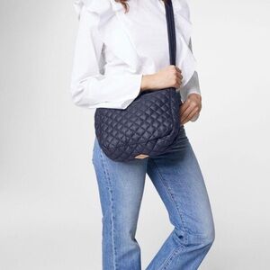 Mz Wallace Black Parker Deluxe Quilted crossbody Handbag Black